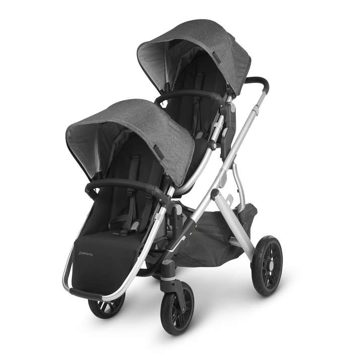 This is a product shot of the UPPAbaby RumbleSeat V2 in Jordan on Vista V2 stroller on a white background.