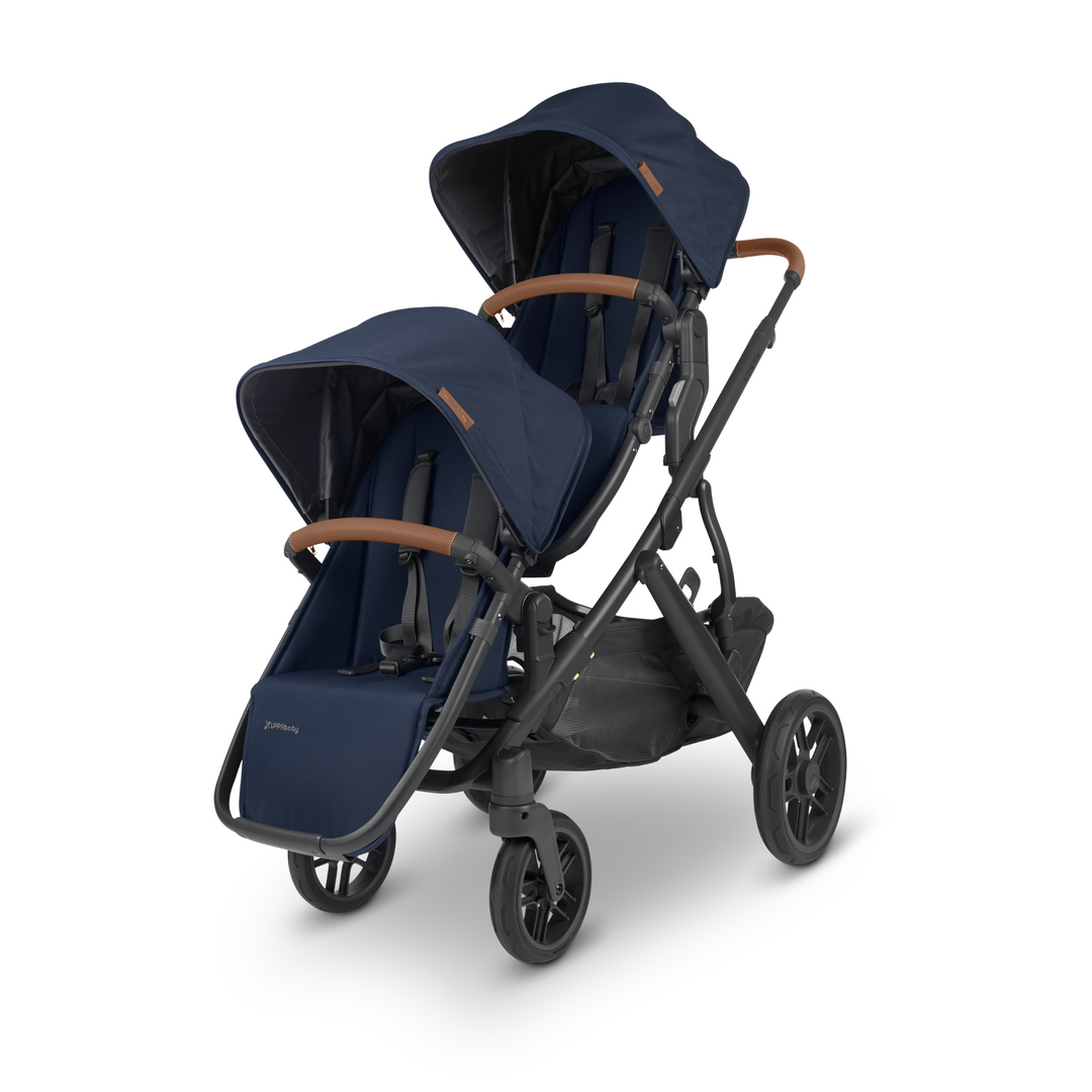 This is a product shot of the UPPAbaby RumbleSeat V2 in Noa on Vista V2 stroller on a white background.