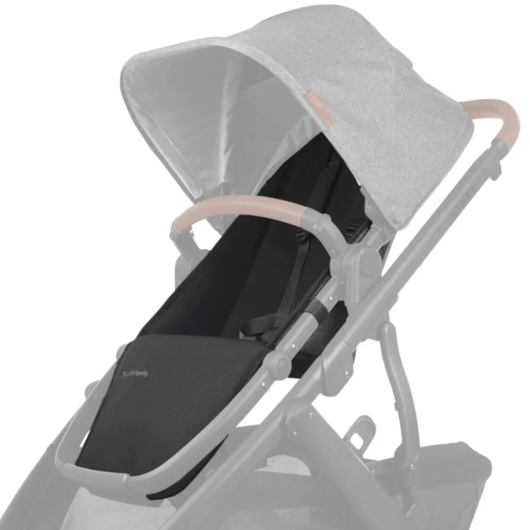 UPPAbaby Vista replacement seat fabric in Greyson (seat liner and canopy) shown fitted on stroller