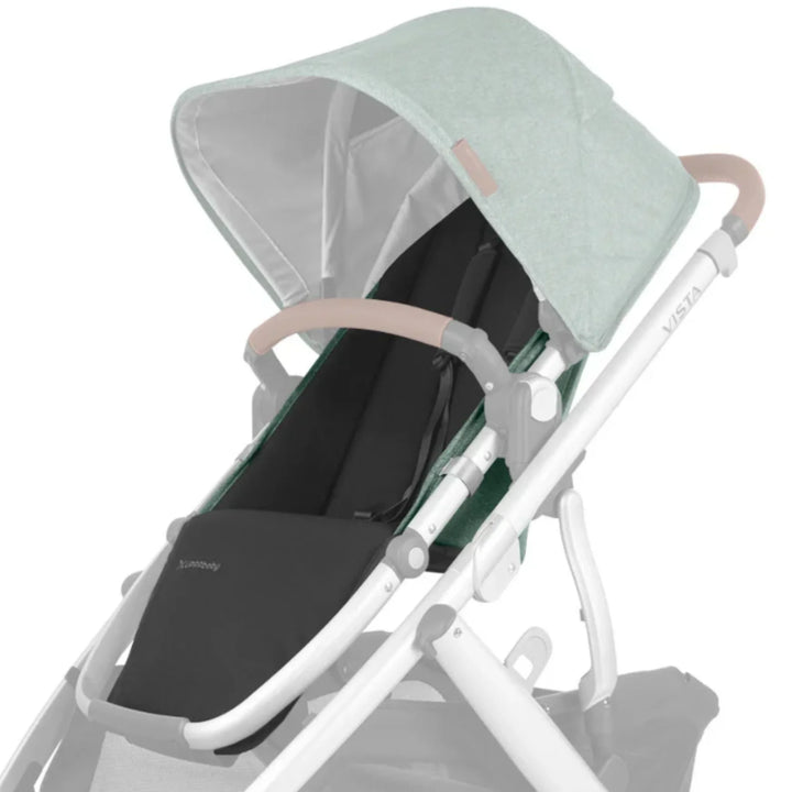 UPPAbaby Vista replacement seat fabric in Gwen/Emmett (seat liner and canopy) shown fitted on stroller