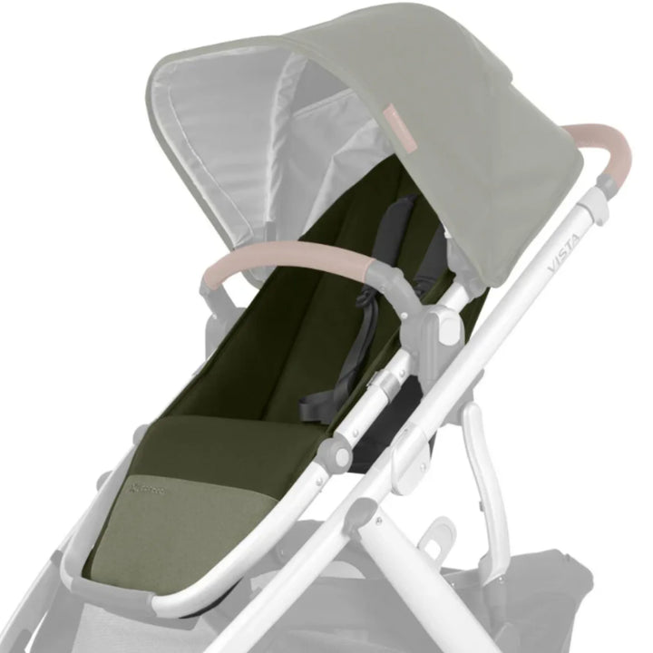 UPPAbaby Vista replacement seat fabric in Hazel (seat liner and canopy) shown fitted on stroller