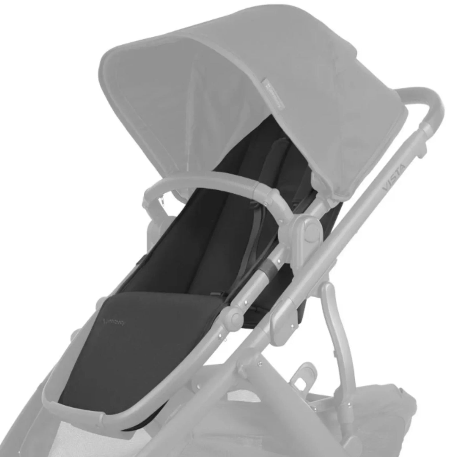 UPPAbaby Vista replacement seat fabric in Jake (seat liner and canopy) shown fitted on stroller