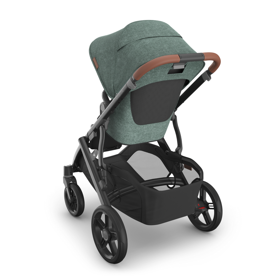 This image showcases the back of the new toddler seat on the Vista V3 in Gwen with the all weather insert in place.