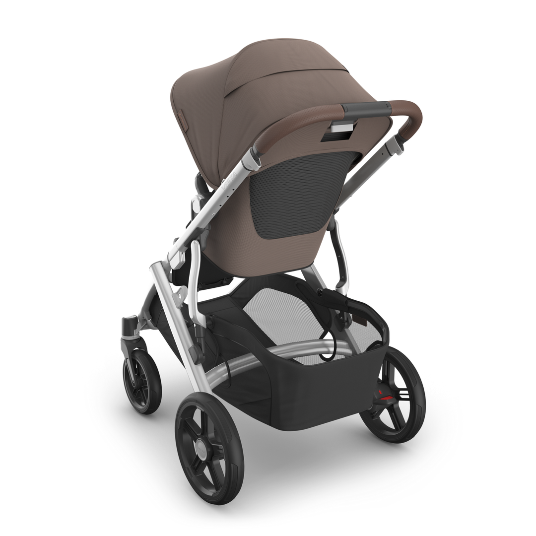 This image showcases the back of the new toddler seat on the Vista V3 in Theo with the all weather insert in place.