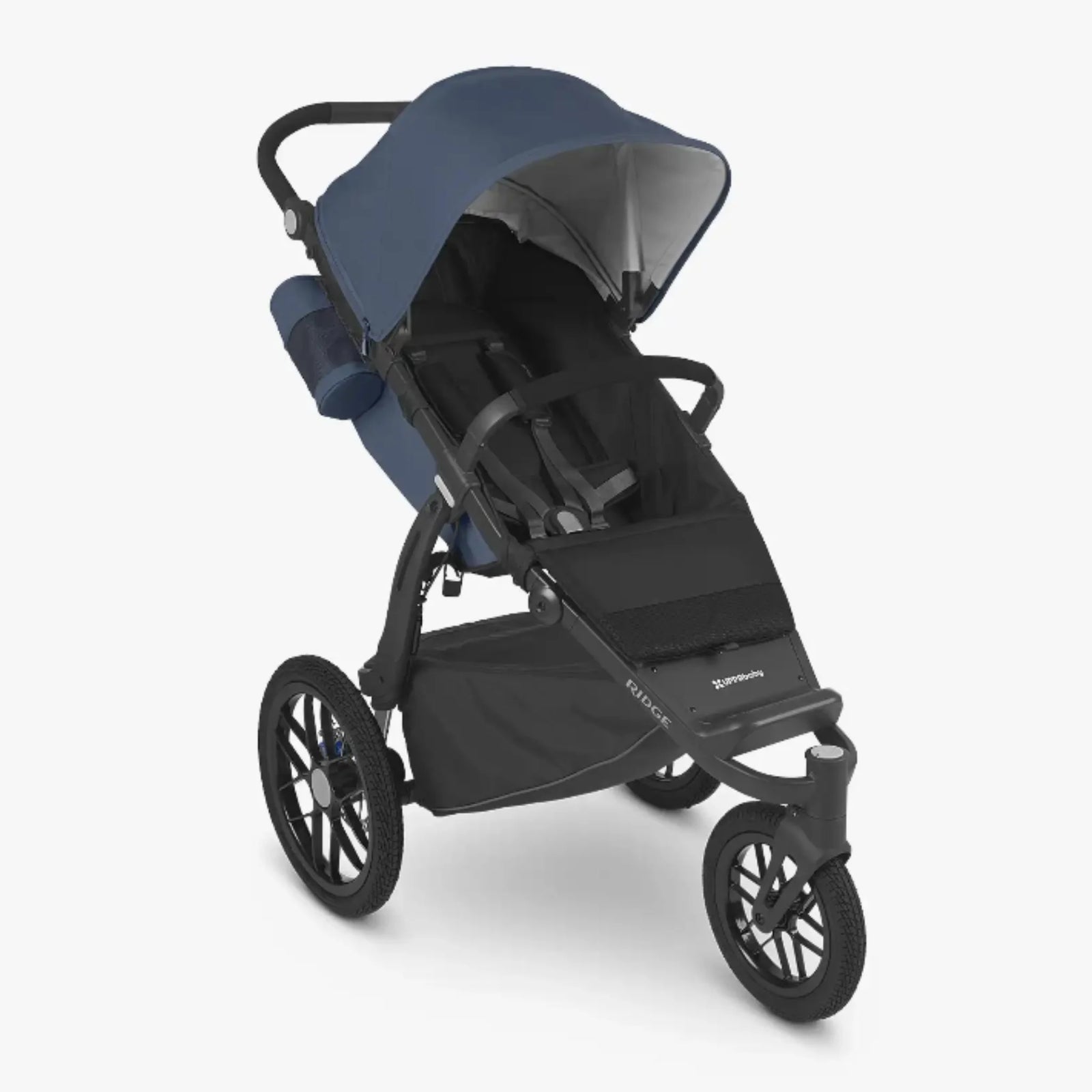 UPPAbaby RIDGE stroller with bumper bar accessory fitted, front safety bar installed