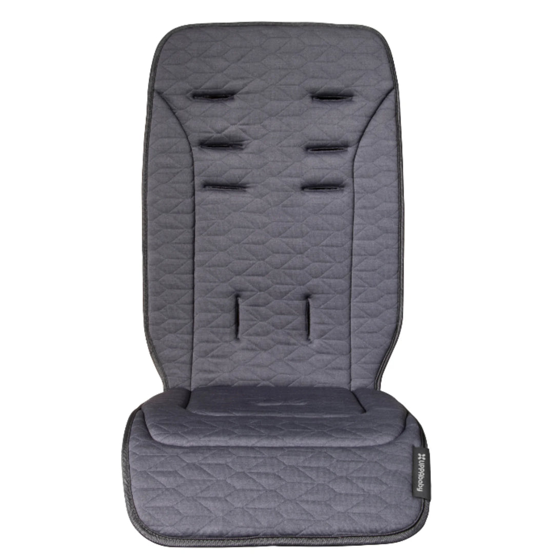 UPPAbaby reversible stroller seat liner in Reed, dark grey quilted insert on a white background