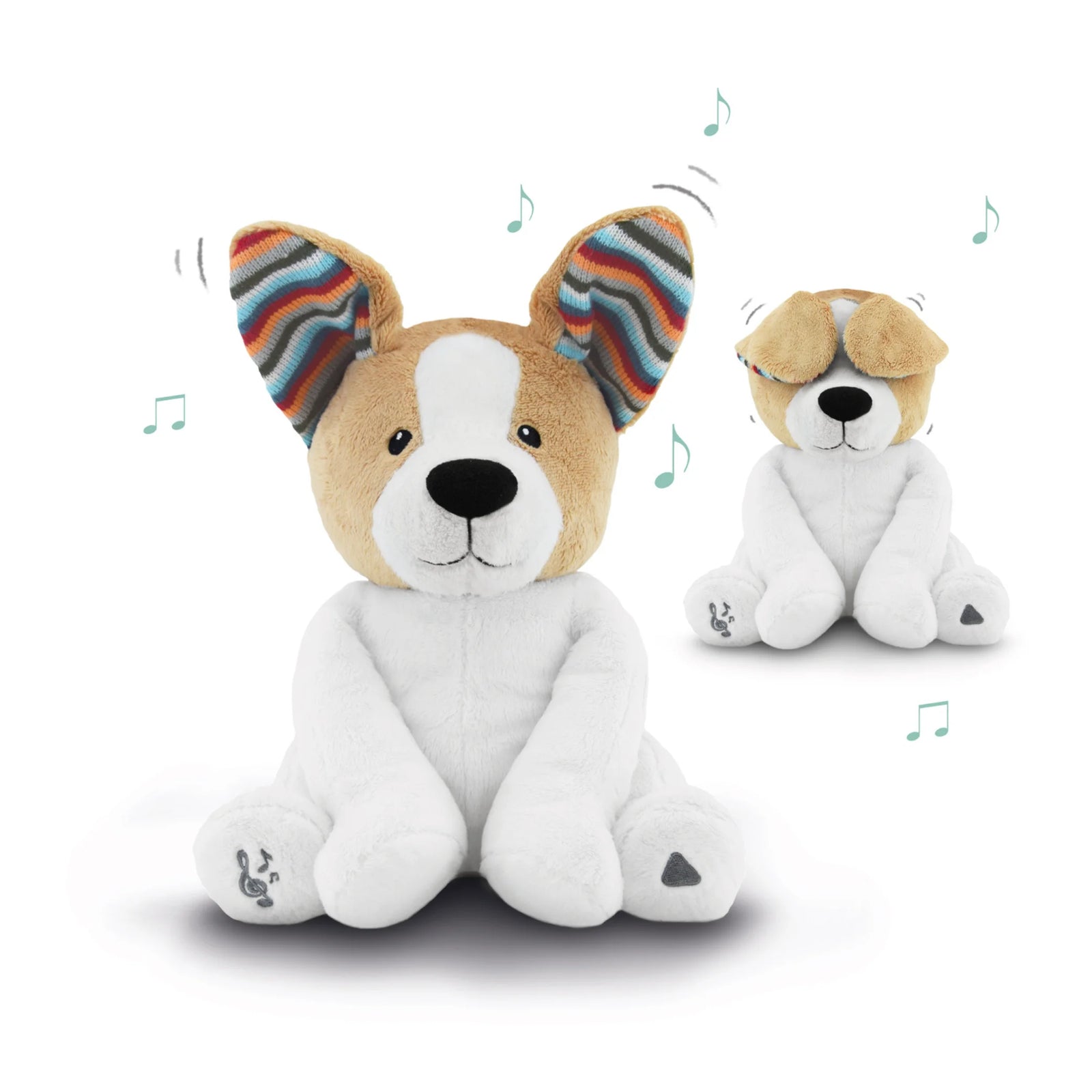 ZAZU Danny the Dog Peek-a-Boo Soft Toy – interactive plush puppy with moving ears, singing and peek-a-boo play feature for babies and toddlers, perfect cuddly learning toy for sensory development and bedtime fun.