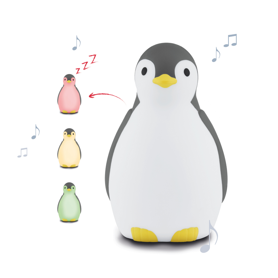 Zazu Pam the Penguin Sleep Trainer night light – interactive children’s sleep trainer with color-changing lights (red for sleep, yellow for almost wake, green for wake-up) and soothing melodies. Helps toddlers learn bedtime routines and supports healthy sleep habits.