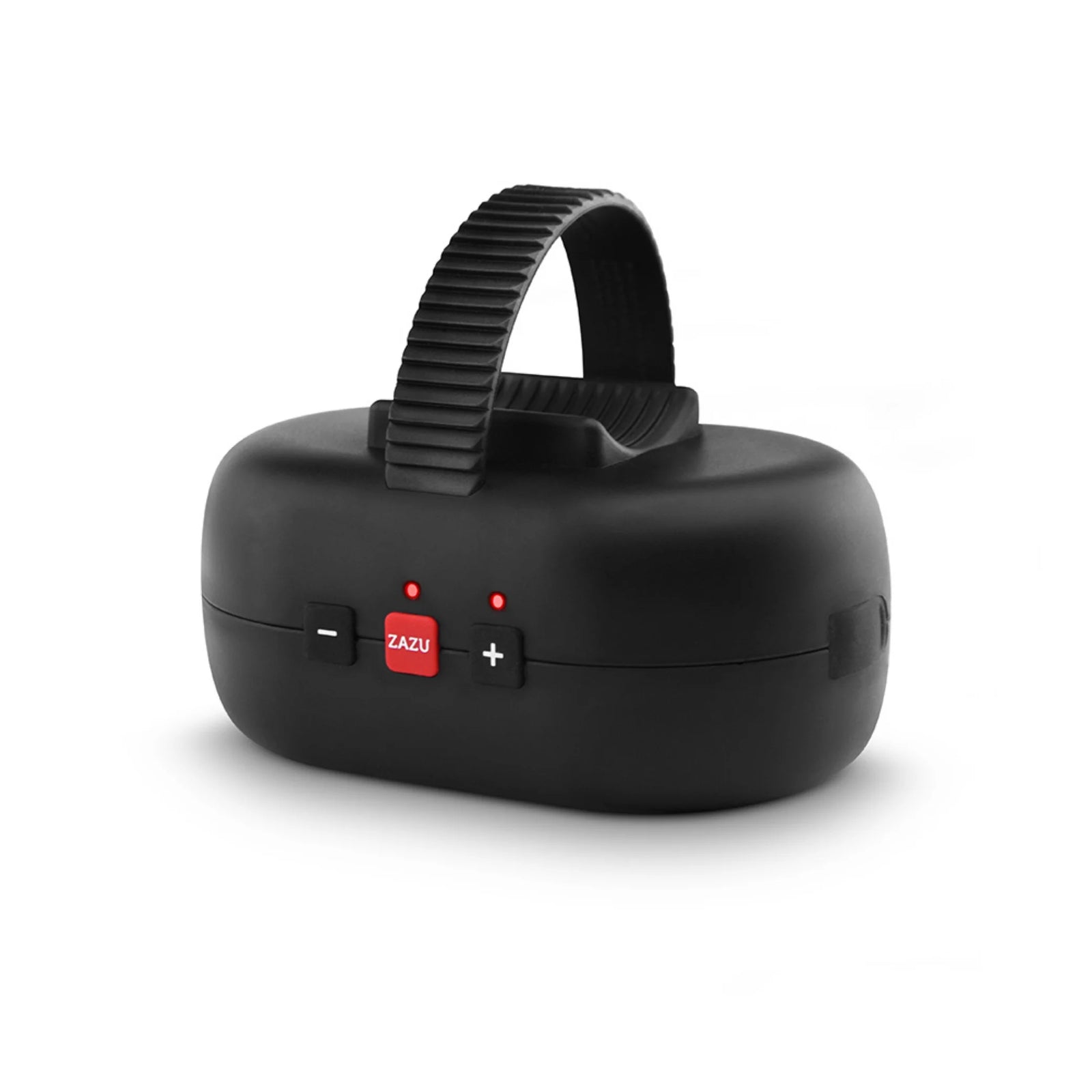 ZAZU Robby the Rocker automatic baby rocker device in black with adjustable strap and control buttons, designed to gently rock strollers, cribs, and bassinets for soothing baby sleep and relaxation.