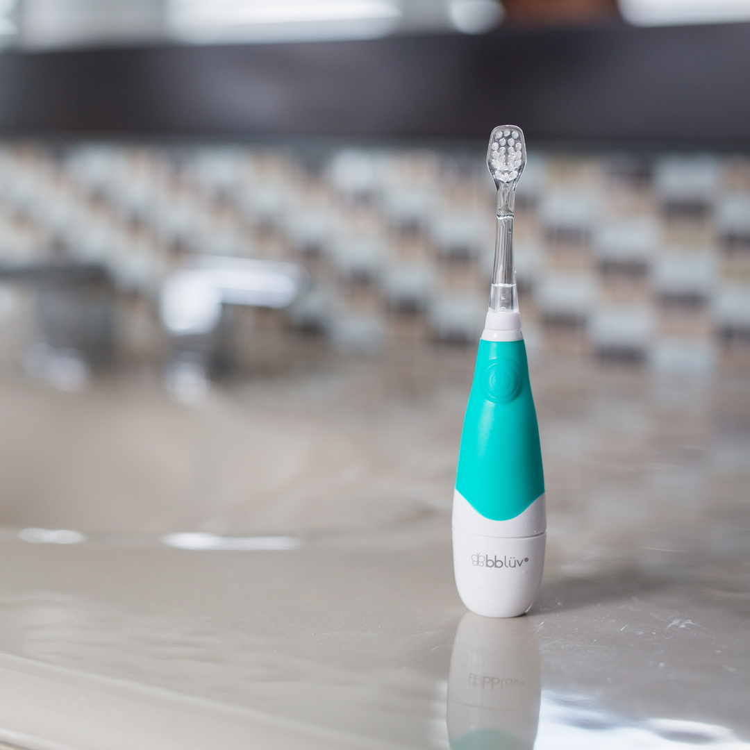 BBLuv Electric Toothbrush on a bathroom counter