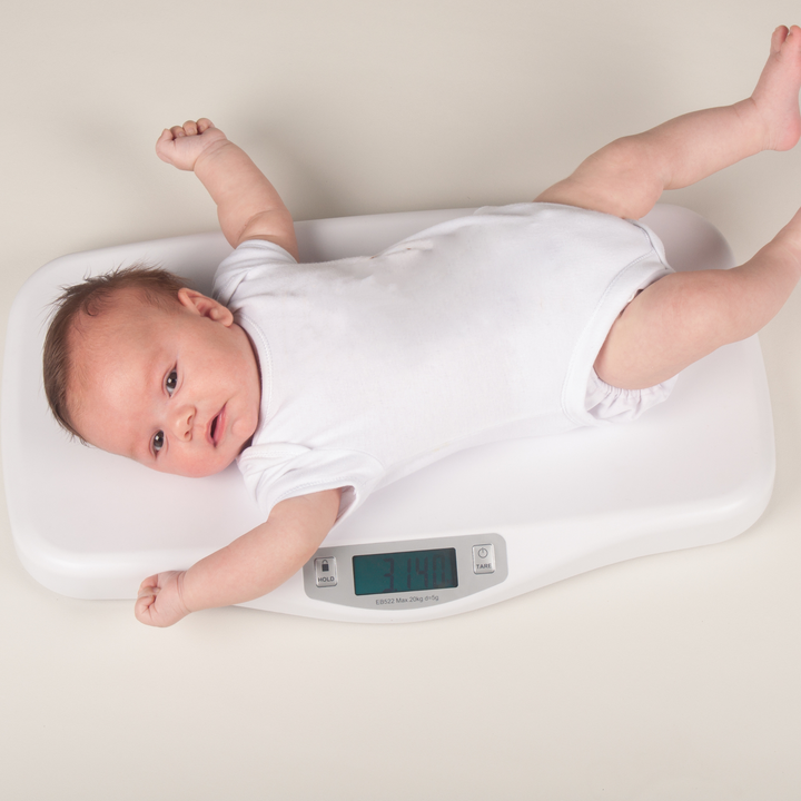 The BBLuv Kilo Scales weighing a baby