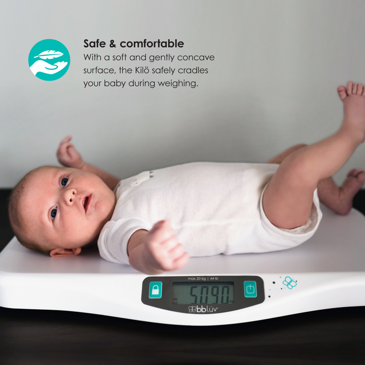 The BBLuv Kilo sales are safe and comfortable. With a soft and gently concave surface, the kilo safely cradles your baby during weighing.