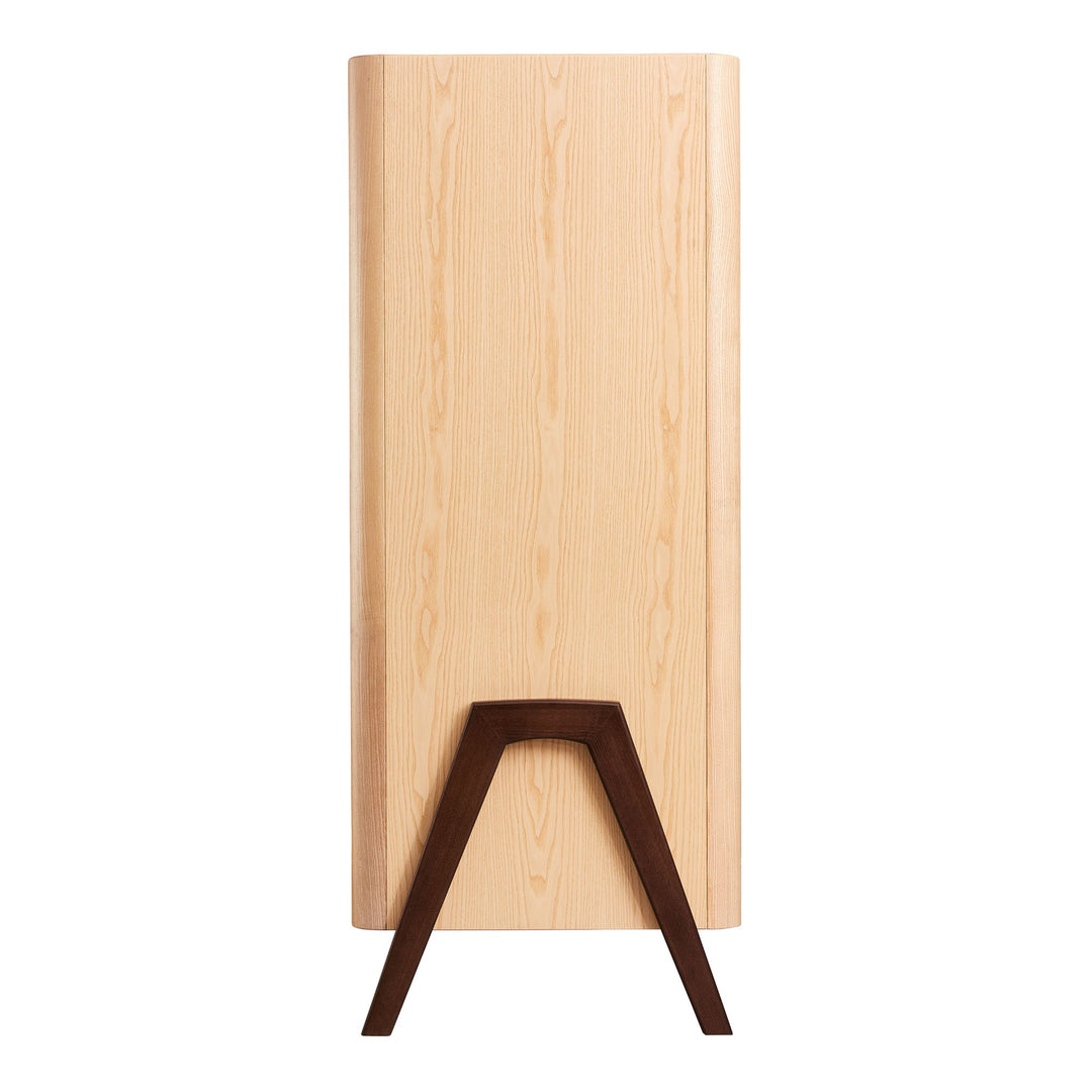 Image of Gaia Baby Hera Wardrobe in Natural Ash and Walnut from the side 