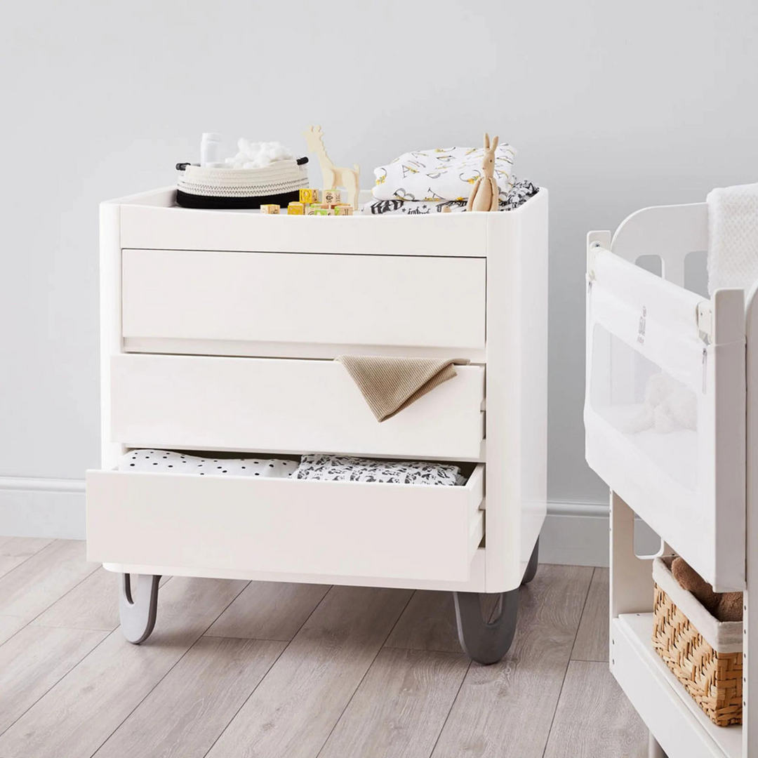 Lifestyle image of Gaia Baby Serena Dresser in a nursery