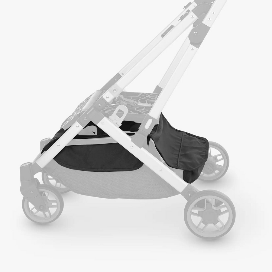 This image highlights the basket cover on the Minu V2 stroller.