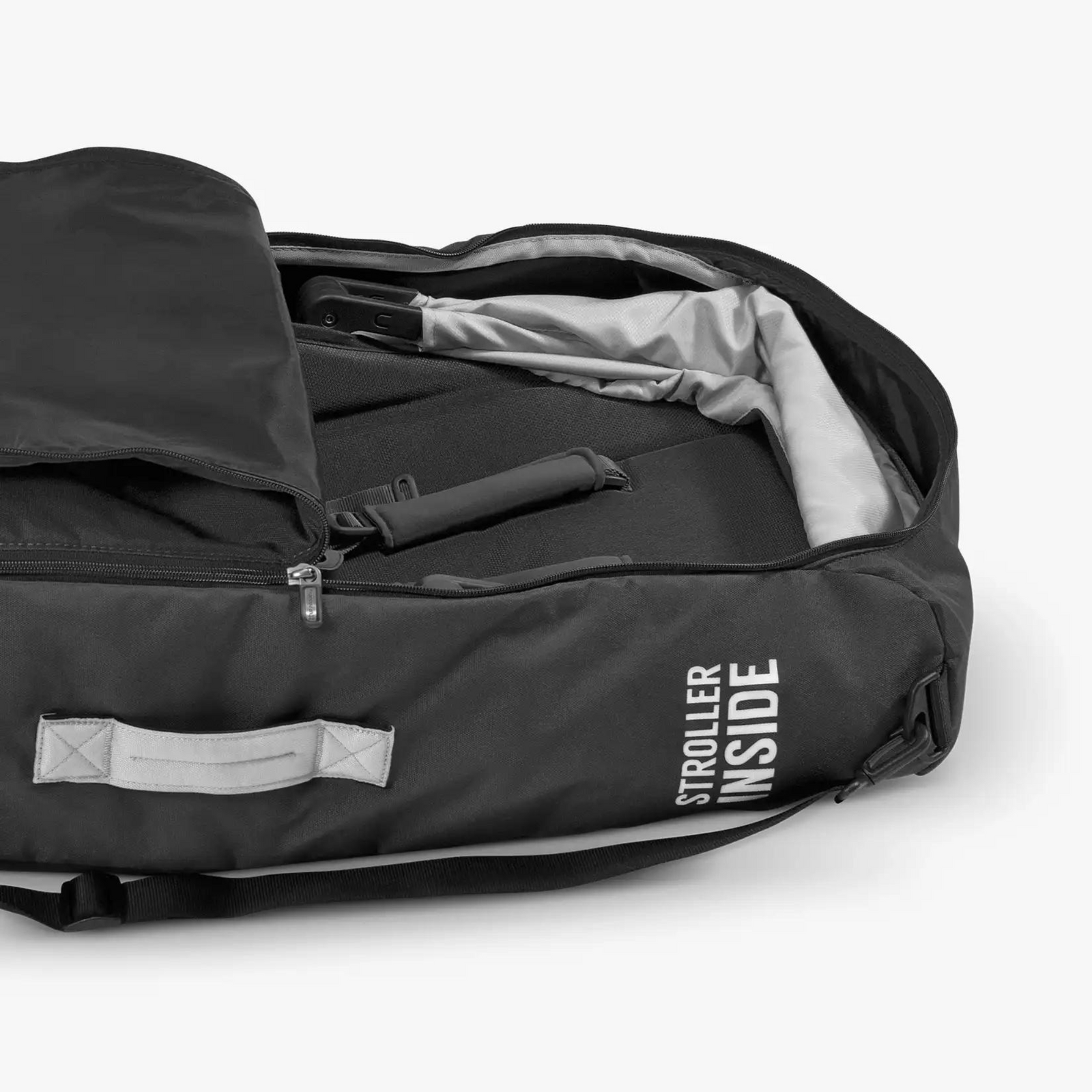 This image shows a rumbleseat inside of the travel bag
